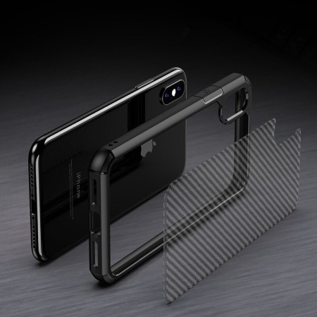 Husa pentru iPhone XR - Techsuit Carbon Fuse - Black