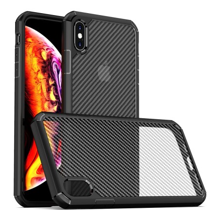 Husa pentru iPhone XS Max - Techsuit Carbon Fuse - Black