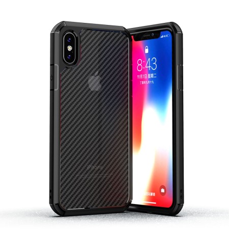 Husa pentru iPhone XS Max - Techsuit Carbon Fuse - Black