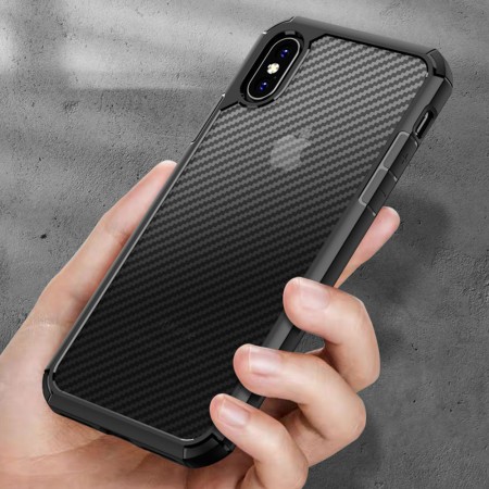 Husa pentru iPhone XS Max - Techsuit Carbon Fuse - Black