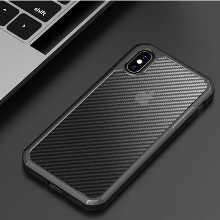 Husa pentru iPhone XS Max - Techsuit Carbon Fuse - Black