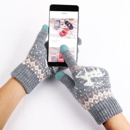 Manusi Touchscreen - Techsuit Raindeer Woolen (ST0002) - Gray