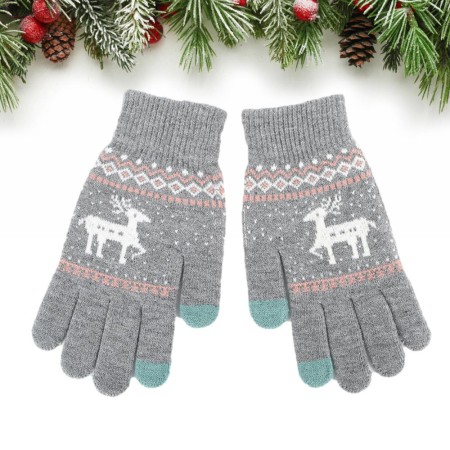 Manusi Touchscreen - Techsuit Raindeer Woolen (ST0002) - Gray