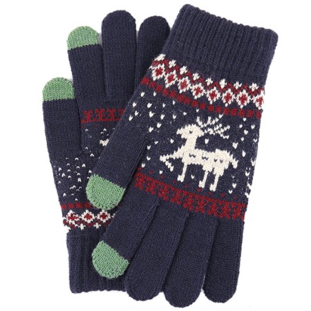 Manusi Touchscreen - Techsuit Raindeer Woolen (ST0002) - Blue