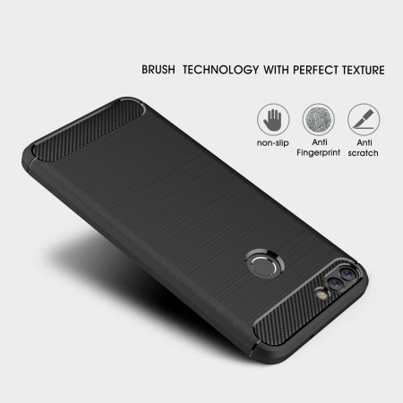 Husa pentru Huawei P Smart - Techsuit Carbon Silicone - Black