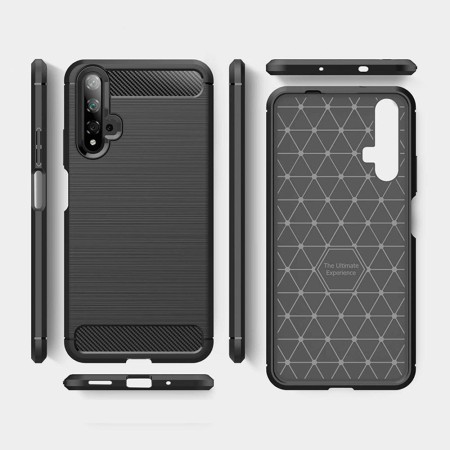 Husa pentru Huawei Nova 5T / Honor 20 - Techsuit Carbon Silicone - Black