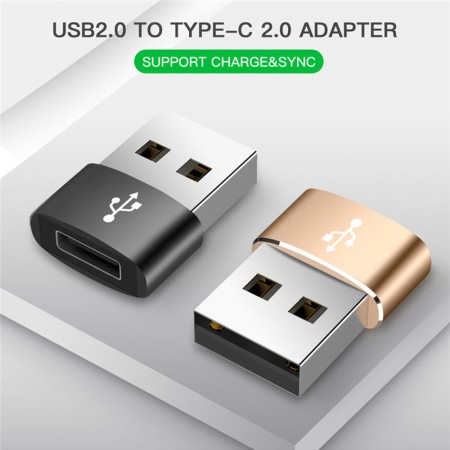 Adaptor Type-C la USB, 3A - Techsuit Adapter - Black