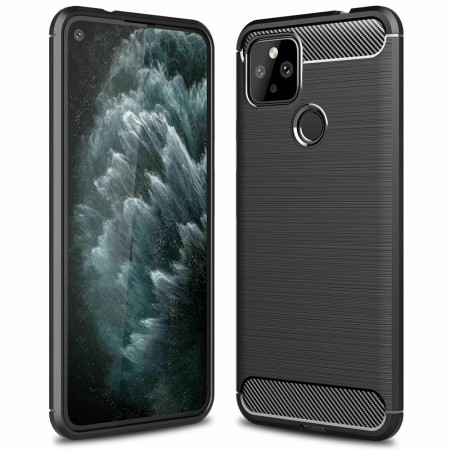 Husa pentru Google Pixel 5 - Techsuit Carbon Silicone - Black