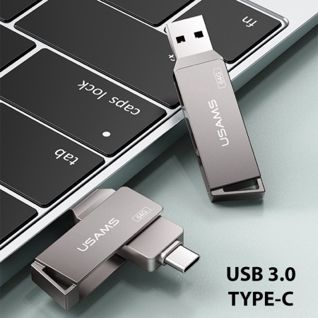 Stick de Memorie USB, Type-C 32GB - USAMS (US-ZB199) - Iron Gray