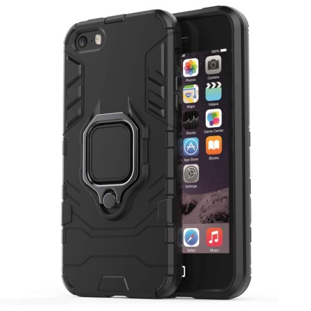 Husa pentru iPhone 5 / 5s / SE - Techsuit Silicone Shield - Black