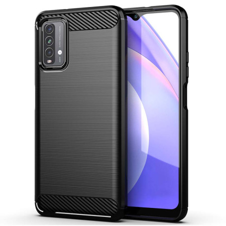 Husa Carbon compatibila Xiaomi Redmi 9T / Redmi 9 Power Tech Protects, Negru