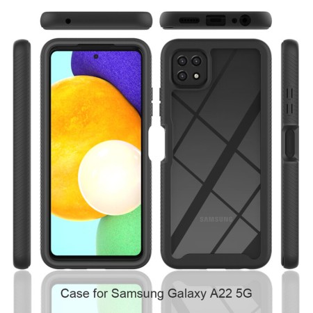 Husa pentru Samsung Galaxy A22 5G + Folie - Techsuit Defense360 Pro - Black