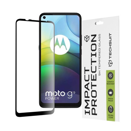 Folie pentru Motorola Moto G9 Power - Techsuit 111D Full Cover / Full Glue Glass - Black