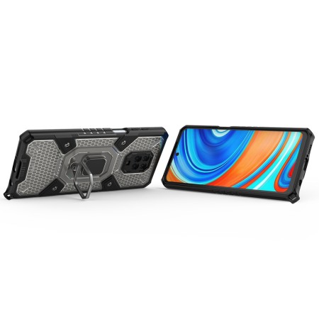 Husa pentru Xiaomi Redmi Note 9S / Note 9 Pro / Note 9 Pro Max - Techsuit Honeycomb Armor - Black