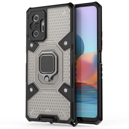 Husa pentru Xiaomi Redmi Note 10 Pro / Note 10 Pro Max - Techsuit Honeycomb Armor - Black