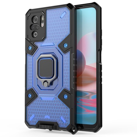 Husa pentru Xiaomi Redmi Note 10 4G / Note 10S / Poco M5s - Techsuit Honeycomb Armor - Blue