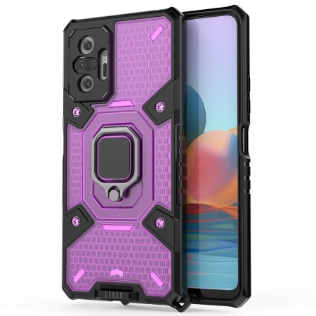 Husa pentru Xiaomi Redmi Note 10 Pro / Note 10 Pro Max - Techsuit Honeycomb Armor - Rose-Violet