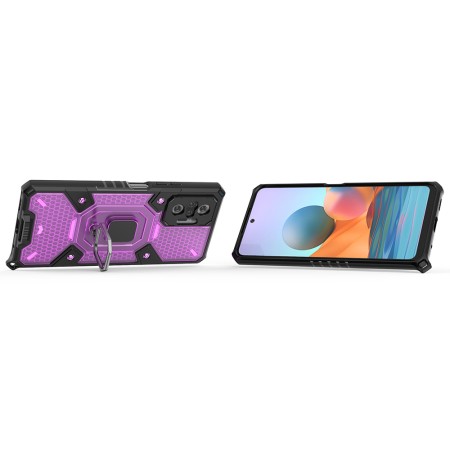 Husa pentru Xiaomi Redmi Note 10 Pro / Note 10 Pro Max - Techsuit Honeycomb Armor - Rose-Violet