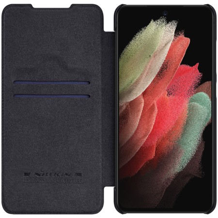 Husa pentru Samsung Galaxy S21 FE 5G - Nillkin QIN Leather Case - Black