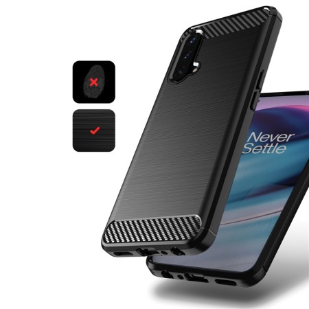 Husa pentru OnePlus Nord CE 5G - Techsuit Carbon Silicone - Black