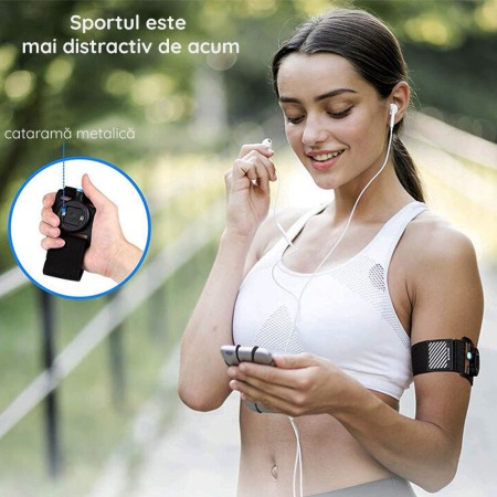 Husa brat alergare universala telefon - Supcase Armband - Negru