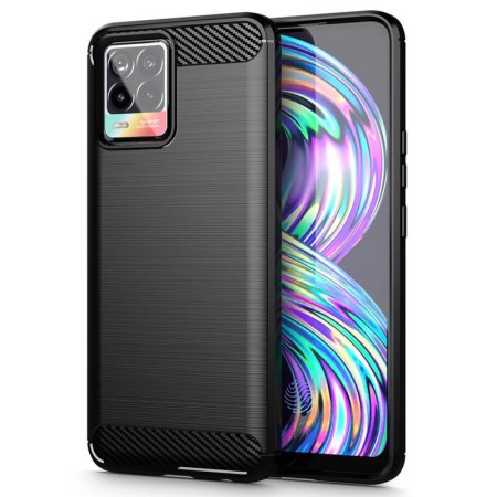 Husa pentru Realme 8 4G / 8 Pro 4G - Techsuit Carbon Silicone - Black