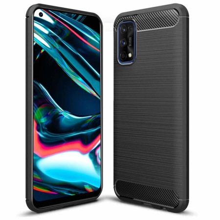 Husa pentru Realme 7 Pro - Techsuit Carbon Silicone - Black