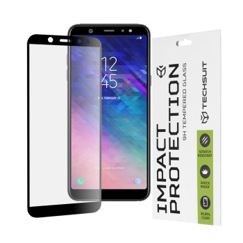 Folie pentru Samsung Galaxy A6 2018 - Techsuit 111D Full Cover / Full Glue Glass - Black