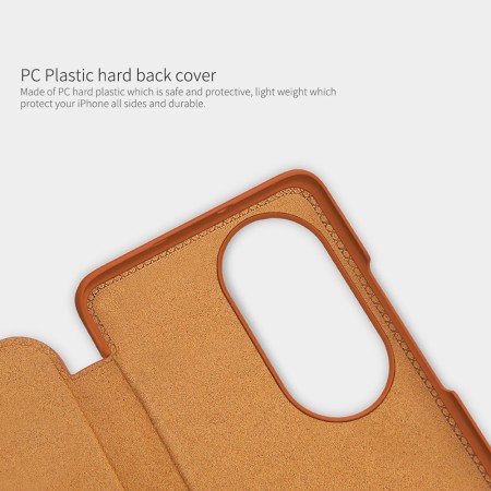 Husa pentru Huawei P50 Pro - Nillkin QIN Leather Case - Brown