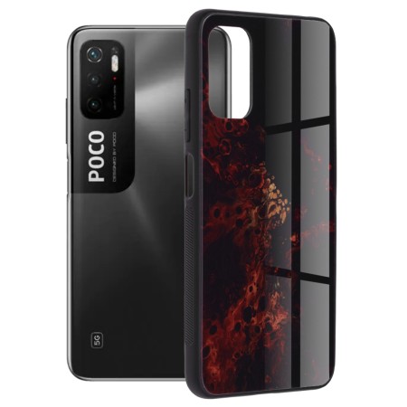 Husa pentru Xiaomi Redmi Note 10 5G / Poco M3 Pro 5G - Techsuit Glaze Series - Red Nebula