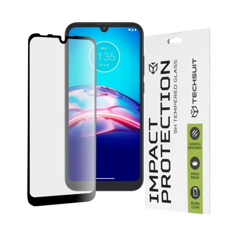 Folie pentru Motorola Moto E6i / Moto E6s 2020 / Moto E6 Plus - Techsuit 111D Full Cover / Full Glue Glass - Black