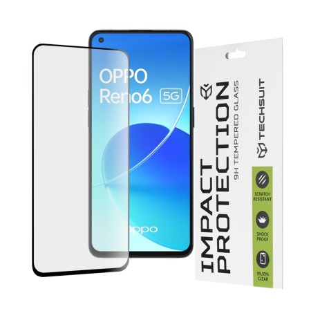 Folie pentru Oppo Reno6 5G - Techsuit 111D Full Cover / Full Glue Glass - Black