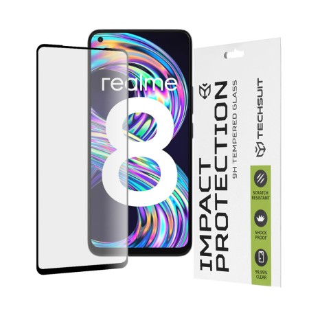 Folie pentru Realme 8 4G / 8 Pro - Techsuit 111D Full Cover / Full Glue Glass - Black