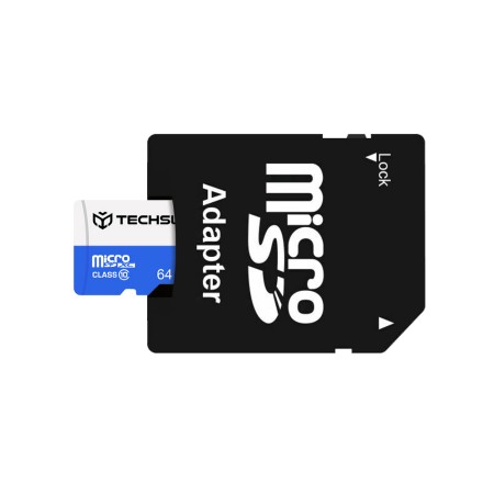 Card de Memorie MicroSDXC 64GB + Adaptor - Techsuit - Black