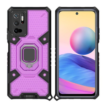 Husa pentru Xiaomi Redmi Note 10 5G / Poco M3 Pro 5G - Techsuit Honeycomb Armor - Rose-Violet