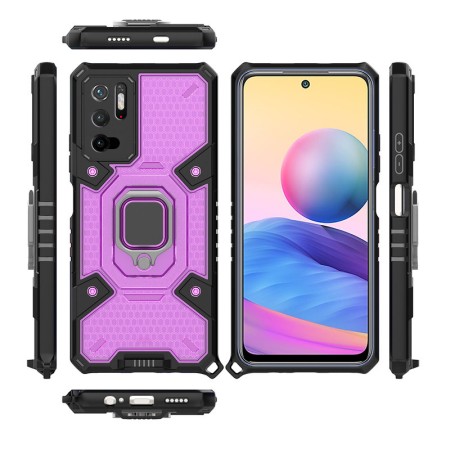 Husa pentru Xiaomi Redmi Note 10 5G / Poco M3 Pro 5G - Techsuit Honeycomb Armor - Rose-Violet