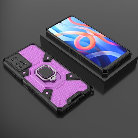 Husa pentru Xiaomi Poco M4 Pro 5G - Techsuit Honeycomb Armor - Rose-Violet