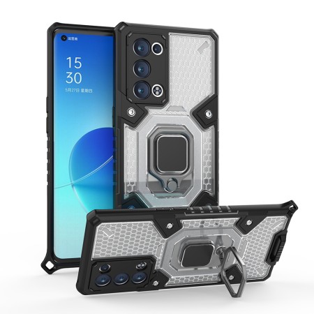 Husa pentru Oppo Reno6 Pro 5G (Snapdragon) - Techsuit Honeycomb Armor - Black