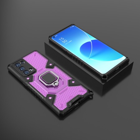 Husa pentru Oppo Reno6 Pro 5G (Snapdragon) - Techsuit Honeycomb Armor - Rose-Violet