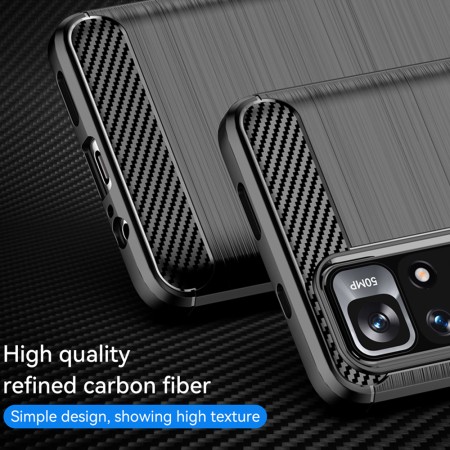 Husa pentru Xiaomi Poco M4 Pro 5G - Techsuit Carbon Silicone - Black