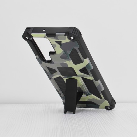 Husa pentru Samsung Galaxy S22 Ultra 5G - Techsuit Blazor Series - Camo Lime