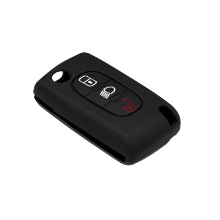 Husa pentru cheie Citroen C1, C2, C3, C4, C5/Peugeot - Techsuit Car Key Case (1021.01) - Black