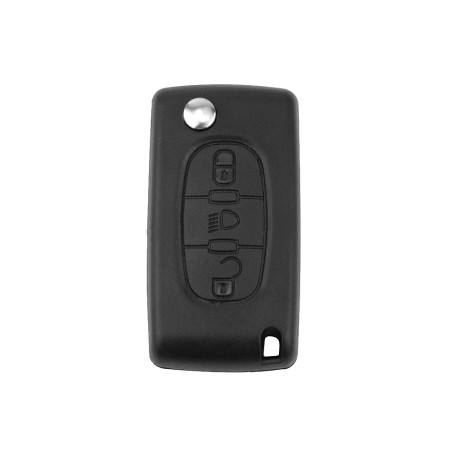 Husa pentru cheie Citroen C1, C2, C3, C4, C5/Peugeot - Techsuit Car Key Case (1021.01) - Black