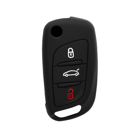 Husa pentru cheie Citroen C2, C3, C4, C5/Peugeot - Techsuit Car Key Case (1021.03) - Black