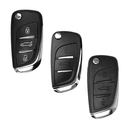 Husa pentru cheie Citroen C2, C3, C4, C5/Peugeot - Techsuit Car Key Case (1021.03) - Black