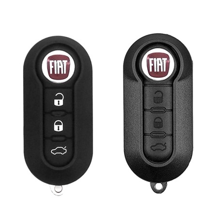 Husa pentru cheie Fiat 500, Punto, Panda/Lancia Ypsilon - Techsuit Car Key Case (1006.02) - Black