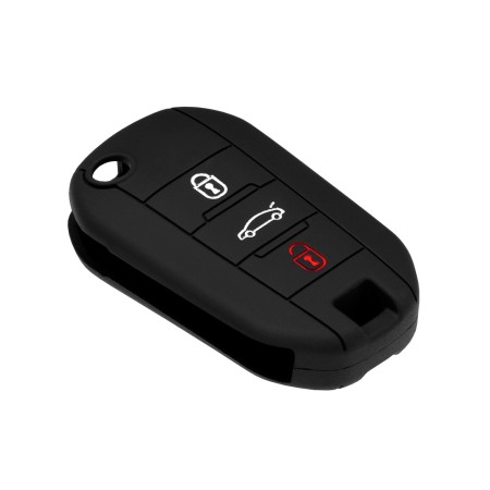 Husa pentru cheie Peugeot 2008, Citroen C4 Cactus - Techsuit Car Key Case (1002.04) - Black