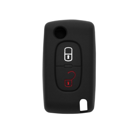 Husa pentru cheie Peugeot 408, Citroen C4 - Techsuit Car Key Case (1002.01) - Black