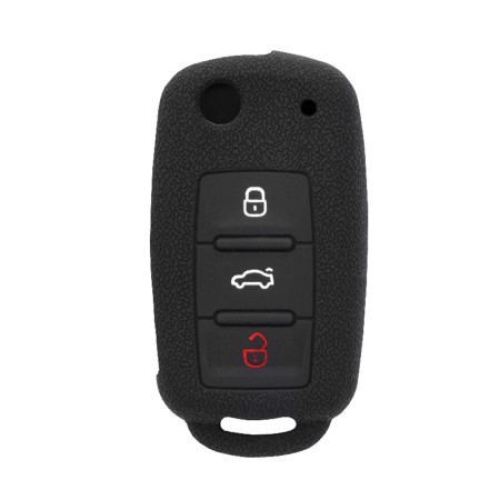 Husa pentru cheie VW Touareg, Golf/Skoda Fabia/Seat Mii - Techsuit Car Key Case (1001.13) - Black