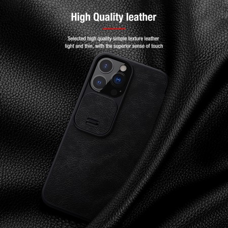 Husa pentru iPhone 13 Pro Max - Nillkin QIN Leather Pro Case - Black